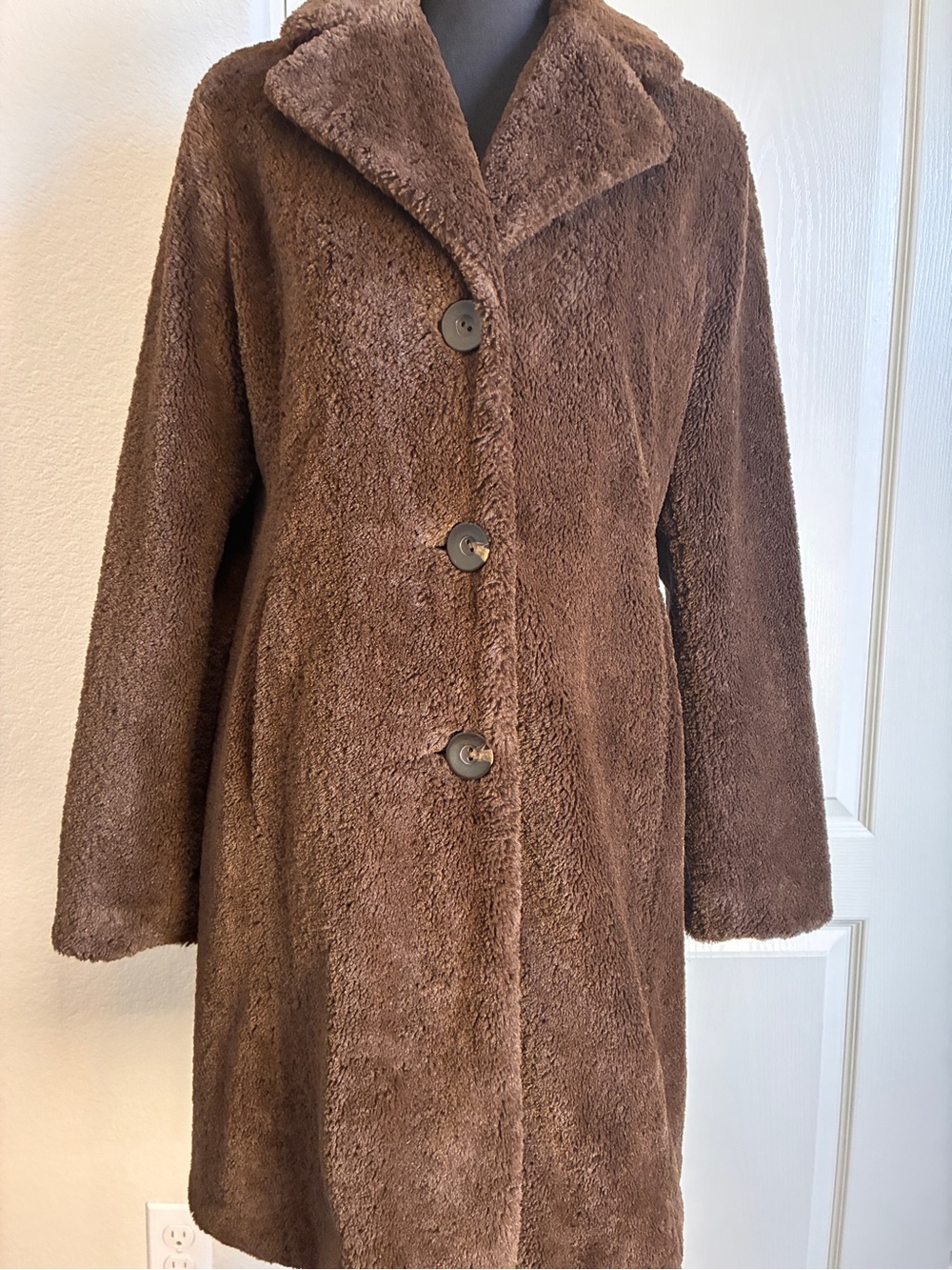 CAbi Brown Faux Fur Teddy Coat